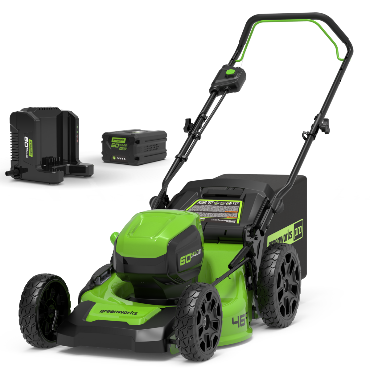 GREENWORKS HAND PUSH HAND PUSH LAWNMOWER 60V 46cm gd60lm46hpk4