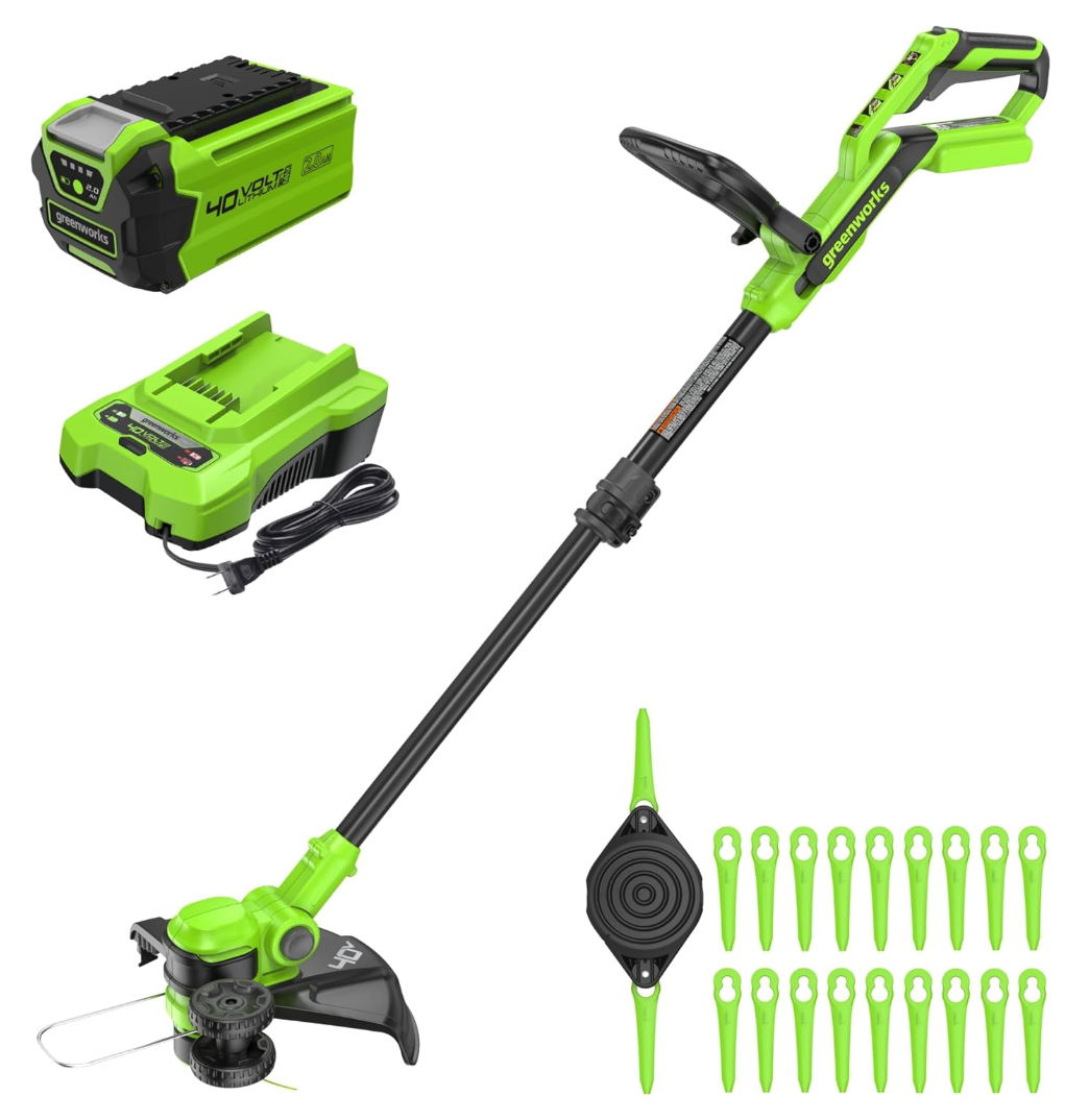Greenworks STYGINĖ ŽOLIAPJOVĖ 40V 33cm BR ST40B215-01 (2Ah + kr)