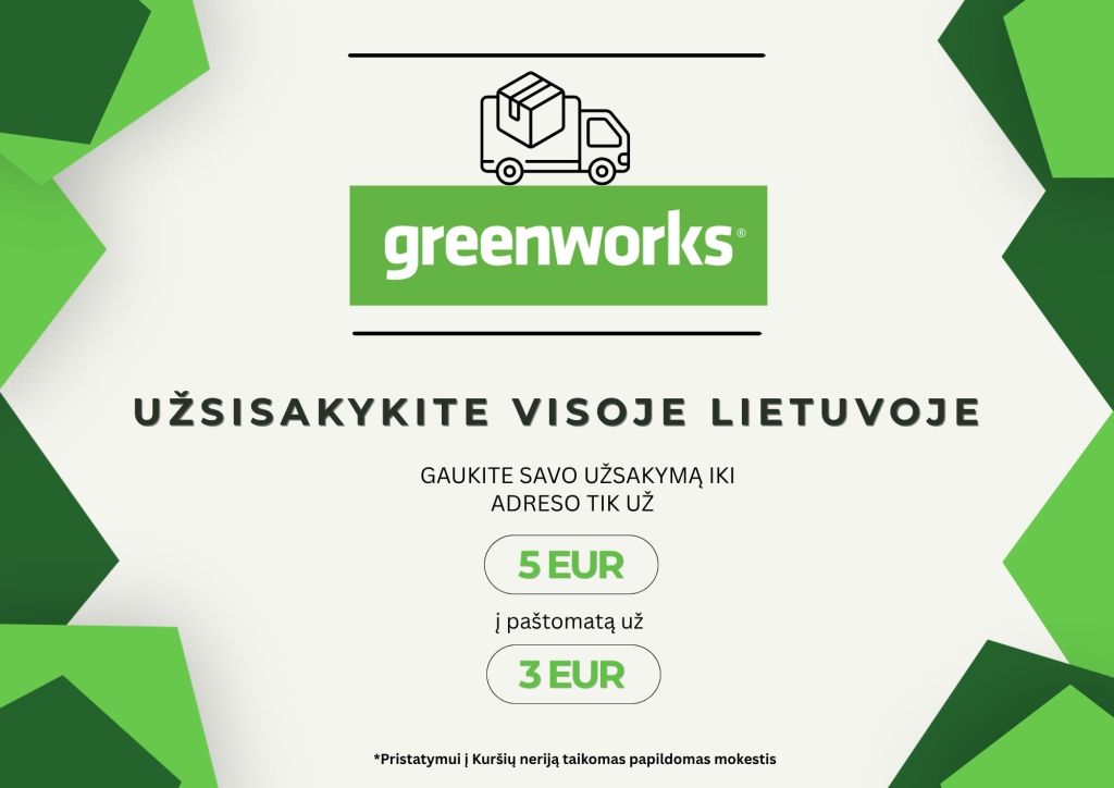 Pristatymas visoje Lietuvoje iki adreso 5Eur, o į paštomatą tik 3Eur.